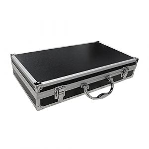 chiwanji Valise aux Microphones, Boîte à Outils de Rangement pour Micro Mallette Fait en Aluminium pour Présentateur Valise Compartiment résistant aux Chocs 37x20x7.5cm (oshhnieu, neuf)