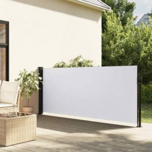 Festnight Auvent lat&eacute;ral r&eacute;tractable 100x500 cm Store Brise Vue Jardin Retractable Store lat&eacute;ral Enroulable Brise Soleil Paravent Exterieur Opaque-Blanc-100 x 500 cm (yeyetee, neuf)