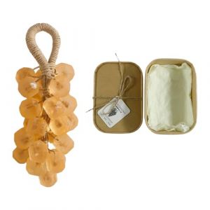 Savon d&eacute;coratif &agrave; suspendre fabriqu&eacute; &agrave; la main avec des huiles de base v&eacute;g&eacute;tales - Nettoyant doux pour tous les types de peau - Savon d&eacute;coratif &agrave; suspendre pour &eacute;vier de douche et &eacute;conomiser de (Cuawana, neuf)