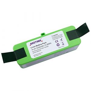 NASTIMA Xlife Batterie Lithium-ION 14,4 V 5200 mAh Compatible avec iRobot Roomba 985 980 960 895 890 880 870 860 790 780 770 760 695 690 680 675 650 640 620 614 (NASTIMA, neuf)