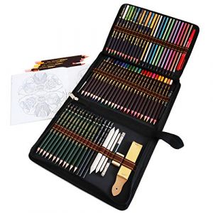 YJYHART 72 Crayons de Couleurs Outils &agrave; dessin,Crayon de Couleur Professionnel pas Cher Set pour livres de coloriage, pour adultes ou enfants,Crayons Croquis Kit de Croquis Dessin avec Sac (pinglingmaoyi, neuf)