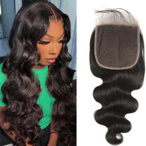 Closure Bresilienne 6x6 Real Bresilienne Remy Cheveux Humains Closure Body Wave Free Part Hair 6x6 Lace Closure With Natural Hairline Baby Hair 16 Pouce (Arenshxc, neuf)