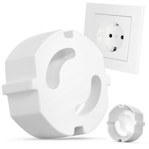 REDTRON 20×Cache Prise Bébé Electrique, Cache Prise pour Securite Enfant, Protection Prise Courant Électrique, protection contre les chocs électriques, Caches Prises Universal sans colle, Blanc (Homelink EU, neuf)