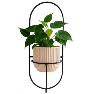 FRAMADO &ndash; &Eacute;tag&egrave;re Murale pour Plantes &ndash; Support Suspendu pour Fleurs &ndash; en M&eacute;tal &ndash; D&eacute;coration Murale Moderne pour Salon, Chambre d&rsquo;Ado, Cuisine &ndash; 18x21x50cm &ndash; Piano Noir (FRAMADO, neuf)