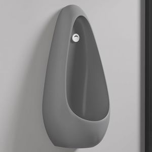YUGXTH Urinoir mural intégré à induction, en forme de goutte, urinoir en céramique pour homme, inverseur d'urine, toilettes pour bars/aéroports (gris clair, rangée murale) (YUGXTH, neuf)