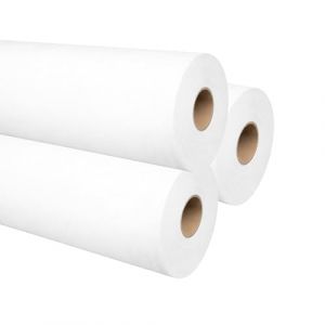 DSTOCK60-3 rouleaux de draps d'examen jetables - 70 x 190 cm - grosses bobines de 60 formats - blanc pure ouate de cellulose - 2 fois plus de papier qu'un rouleau classique (DSTOCK60, neuf)