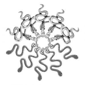 MAGICLULU Lot de 10 Bijoux Cheveux Locs Serpent en Alliage de Zinc, Pinces et Anneaux pour Dreadlocks, Accessoires D&eacute;coratifs DIY pour Tresses, Adapt&eacute;s &agrave; Divers Types de Cheveux, Style Punk (Rianley, neuf)