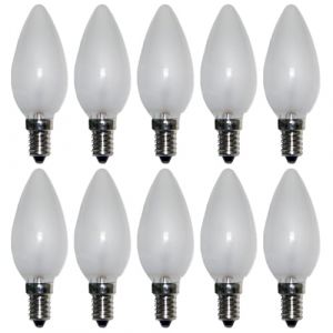 NCC-Licht Lot de 10 ampoules bougie C35 mat E14 60 W blanc chaud &agrave; intensit&eacute; variable 230 V (ncc-design, neuf)