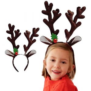 Serre-tête avec cornes de renne – serre-tête de Noël avec renne d'élan, serre-tête de Noël avec renne pour adultes, serre-tête de Noël avec cornes de renne, serre-tête pour cheveux pour fêtes de Noël, (kaitmain, neuf)