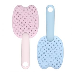 Brosse Anti-Peluche Chat - 2 Pi&egrave;ces Accessoires de Bain &agrave; Double Face Apaisante pour Animaux - Peigne D&eacute;m&ecirc;lant Pour Chats,Pour Int&eacute;rieur Maison Dortoir Salle De Bain Lavage Meuble (liuxingyushangmao112, neuf)