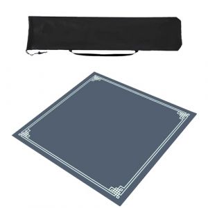 ZNQNDSR Tapis De Table Mahjong avec Sac De Rangement, Tapis De Mahjong pour Jeux De Cartes De Poker, Tapis De Jeu De Mahjong Carr&eacute; Antid&eacute;rapant(Blue,80x80cm) (CloverCartJoyHaven, neuf)