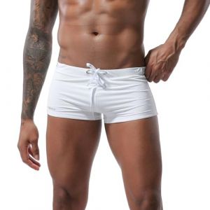 Short De Bain Homme Piscine Sexy Boxer Natation avec Cordon Été Confortable Slip Maillots De Bain Grande Taille Sport Vente Flash du Jour Et Soldes Blanc M (LIAGEA, neuf)