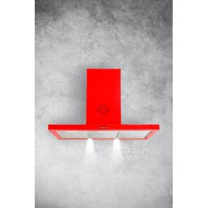 GURARI Hotte murale GCH F 461 RD 9 N - Hotte murale 90 cm - Rouge - Aspiration 1000 m³/h - 3 niveaux - Hotte aspirante - Hotte aspirante - Hotte à recirculation (elektroniks-home, neuf)