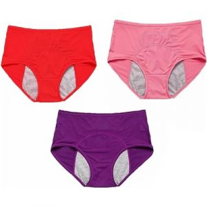 Sonnena Lot De 3 Culotte Antibact&eacute;rienne Culotte dim Femme Coton Culotte Anti Fuite Culotte Gainante Femme Ventre Plat Culotte Femme sans Couture Culotte Menstruelle Culotte Taille Haute (extensivc, neuf)