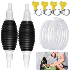Sheryl&Rain 2Pcs Pompe Manuelle, 4m Pompe a eau Manuelle, Pompe de Transfert Carburant Universelle, Pompe Essence de Transfert de Portable Manuel, Pompe de Siphon à Main pour Essence, Carburant, L'eau (JiusanTech, neuf)