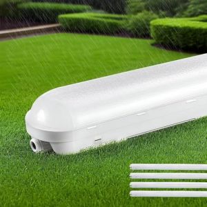 Tonffi 4 Pi&egrave;ce N&eacute;on LED 120cm, R&eacute;glette LED IP65 Connectable 36W [4500LM, 6000K Blanc Froid] - Luminaire &Eacute;tanche Tube Lampe pour Garage, Cave, Atelier, Entrep&ocirc;t (sunanl, neuf)