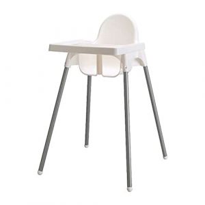 IKEA ANTILOP - Chaise haute avec plateau, couleur argent (Cezaro, neuf)