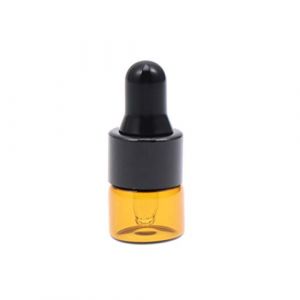 TOVINANNA Lot de 50 Flacons Compte-gouttes Vides en Verre pour Distribution D'huile pour Cosmétiques Bouchon à Motif Marron Foncé de 1 Ml (Qieiyi, neuf)