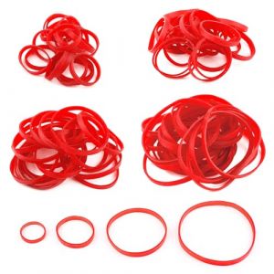 Gros élastique Caoutchouc Rouge 2,5/4/5/6cm Fort Élastiques postuler à École Bureau Cuisine Couturiere Créatif Poubelle(80pieces) (XingXinSheng, neuf)