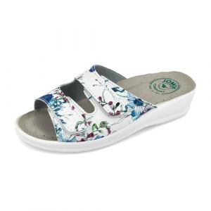 JOMIX Sandales Femme avec Scratch Sandales d'&eacute;t&eacute; Anatomiques pour Femme - Confortables - Fabriqu&eacute; en Italie, A Bleu Fleurs, 36 EU (JOMIX EUROPE, neuf)