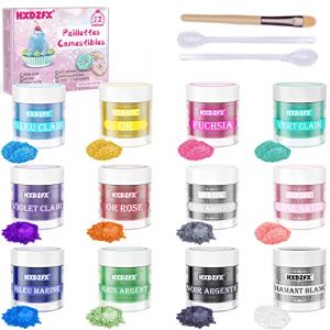 Paillettes Comestibles - 12 Couleurs Paillettes Alimentaires pour Boissons, G&acirc;teaux, Chocolats, Muffins, Vodka, Cocktail, Cr&egrave;me (4g par Bouteille) (HXDZFX-fr, neuf)