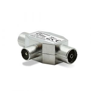 Metronic R&eacute;partiteur TV, s&eacute;parateur coaxial en T, DVB-T2, diviseur antenne TV, blind&eacute;, m&eacute;tallique 1 entr&eacute;e m&acirc;le - 2 sorties femelles - 336201 (METRONIC STORE, neuf)