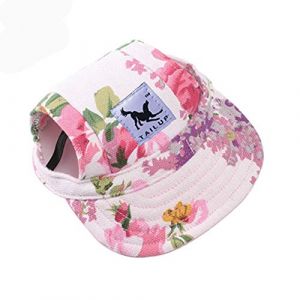 Egurs Casquette de baseball pour chien - Réglable - Protection solaire - Pour chiens de petite, moyenne et grande taille - Fleurs M (Egurs, neuf)