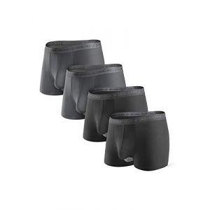 DAVID ARCHY Boxer Homme sans Couture Lot de 4 Caleçon Short en Micro Modal Poches Séparées sous-Vêtement Élastique Ultra-Doux,XL,Multicolore+gris Foncé (ZHE LUO INC, neuf)