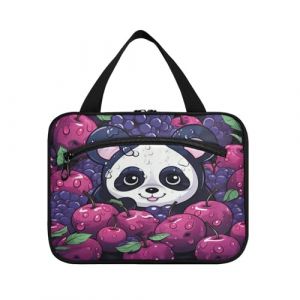 Linnyio Panda De Dessin Animé Violet Trousse de Toilette de Voyage Suspendue Maquillage,Grande Capacité Pliable Rangement Sacs de Lavage pour Femmes Filles (Linnyio, neuf)