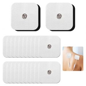 Electrodes pour Electrostimulateur, 12 pièces 5x5 cm Electrodes pour Compex, Electrode, Compatibles avec Électrostimulateur TENS et EMS avec Connecteur à Bouton 3,5 mm, Réutilisables et Auto-adhésifs (SUSAN ALICE MORROW-, neuf)