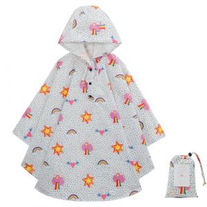 KAKU NANU Poncho Pluie Imperméable Enfant Cape Pluie Cahouet Fille Garçon Blanc 6 7 8 9 10 11 12 Ans (Varseille, neuf)