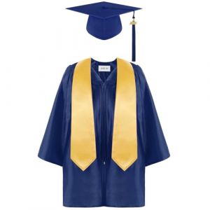 Générique Toque Diplome Enfant,Costume Tunique DiplôMé éTudiant Enfant Fille Chapeau Diplome Lot PréScolaire éTole Photographie Toge Diplome Primaire Bleu Cadeaux Enfants 1 an (NIEUCD, neuf)