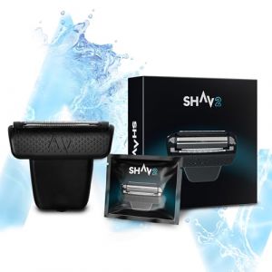 Shav 2&trade; &ndash; Lame &agrave; grille pour tondeuse, pour un rasage complet, lame de rechange pour rasoir, rasoir intime CutFree&trade; pour hommes, tondeuse humide/sec, tondeuse corps pour soins intimes masculin (Shav, neuf)