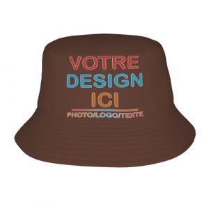 Fyralune Chapeau bob personnalis&eacute; Chapeau Safari Personnalisable Homme Femme &ndash; Cr&eacute;ez Un Bob Fun avec Logo ou Image chapeaus- de Peche&ndash; Cadeau- Original et Unique (CUSTOM UK, neuf)