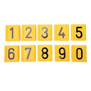 Kukyller 100 pi&egrave;ces &eacute;tiquette d'oreille de b&eacute;tail, num&eacute;ro en plastique 0-9 base jaune mot noir sp&eacute;cial collier de vache &eacute;tiquette d'identification de mouton pour bovins moutons (CoolME, neuf)