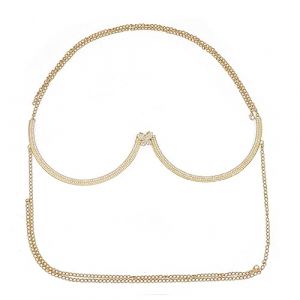 Support de Poitrine en Strass NICENEEDED, Papillon Soutien-Gorge Cha&icirc;ne Bijoux de Corps, Crsytal Sein Corps Cha&icirc;ne Or Coeur Bikini Soutien-Gorge Sous-V&ecirc;tements Cha&icirc;ne Sexy Lingerie Poitrine Cha&icirc;ne pou (Niceneeded FR, neuf)