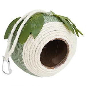 Zuasdvnk Nid d'oiseau en coquille de noix de coco - Nichoir en coquille de noix de coco naturelle - Nid d'oiseau tissé à la main pour perroquets, hirondelles, contours, moineaux (zuaseld, neuf)