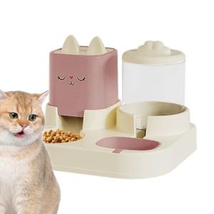 Distributeur Croquettes Chat, Chien Automatique, Lot De 2 Distributeurs d'eau Automatiques pour Chat Gamelle À Nourriture Et À Eau pour Animaux De Compagnie pour Chiot, Chaton,1.8l/2.2L (zoncy, neuf)