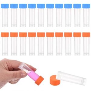 20 Pièces Tubes à Essai Gradués 5ml, Cryotubes En Plastique Tubes, Tubes à Essai Gradués, Tubes de Laboratoire Coniques, Tube de Fiole Congelé en Plastique avec Bouchon à Vis, Flacon Transparent (LIN  YAMEIZI UK SHOP, neuf)