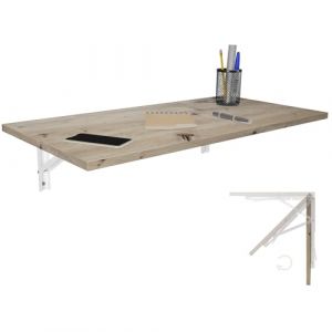 Table Murale Pliante Bureau Plateau de Table 80x40 cm en chêne cendré Table Pliante Table de Salle à Manger Table de Cuisine pour Le Mur Table Pliante pour Montage Mural (KDR Produktgestaltung, neuf)