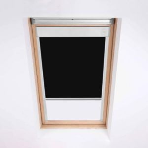 Store occultant pour fenêtres de toit Velux - Noir - Cadre en aluminium argenté - SK06 (Classic Roof Blinds, neuf)