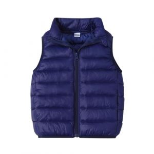 Doudoune Sans Manche Enfant Garçons Fille Duvet Hiver Matelassé Veste à Capuche Gilet Couleur Unie DéContractée D'Extérieur Chaud Gilets à Capuche Avec Zippée Manteau En Duvet Sans (Navy, 8-9 Years) (Principal-LIKE, neuf)