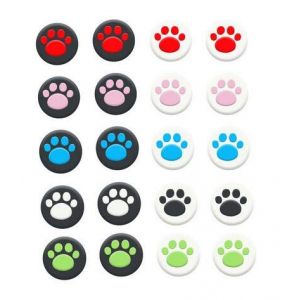Lot de 2 capuchons en silicone pour joysticks analogiques PS5 PS4 Slim Pro PS3 Xbox One X S Elite Switch Pro Xbox 360 Wii U Controller Griffe de chat (rouge mixte) (Perfect Part, neuf)