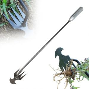 ComedyKing Désherbeur Manuel Acier Inoxydable Arrache Mauvaise Herbe，Arrache Pissenlit Couteau Désherbeur Outil de Râteau de Désherbage Désherbeurs Manuels Tire Racine Outils Jardinage (Blanc Long) (ComedyKing, neuf)