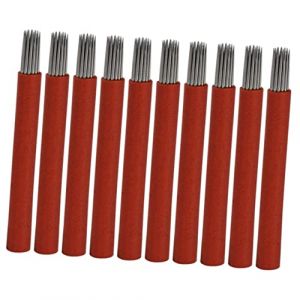 iplusmile 50 pièces Lames de Microblading avec Tubes Plastiques pour Sourcils Aiguilles à Maquillage Permanent Rouge (Cosy & U, neuf)
