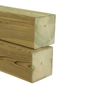 Gartenwelt Riegelsberger Poteau en bois de pin imprégné, 115 x 115 mm, longueur : 40 cm, pour la construction, lisse, raboté sur les 4 côtés (Holzmarkt Riegelsberger, neuf)