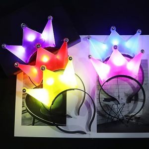 Bandeau lumineux délicat de couleur aléatoire - Bandeau coloré pour filles mignonnes - Bandeau lumineux pour femme - Bandeau lumineux pour femme - Bandeaux lumineux pour fête (bingmukeji, neuf)
