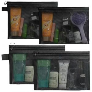 NJCXOLA 4pcs Petite Trousse Maquillage,Paquet Pochette Tissu Zipp&eacute;e, Trousse a Maquillage Femme, Rangement Transparente, Trousse De Toilette Fille, Pochette Sac a Main Femme, Voyage Accessoires (CELTIC MANUFACTURING, neuf)