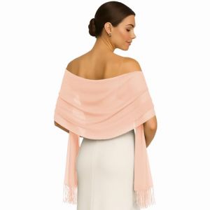 Pashmina Echarpe Foulard Femme - Saumon Chale Echarpes et Foulards Femme - Grand Facile d'Entretien Châles Etole Chic Mariage - Douce Chaude Etole Toucher Cachemire Hiver Chaud (Saumon) (ShawlFactory, neuf)