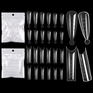 120 Pi&egrave;ces Dual Nail Forms Set: Capsule Americaine Ongle Gel, Couverture Compl&egrave;te, Gel Pose Manucure Art d'Ongle Design Salon DIY, Capsule Am&eacute;ricaine Ongle Amande, Transparent (yaliyashangmao, neuf)